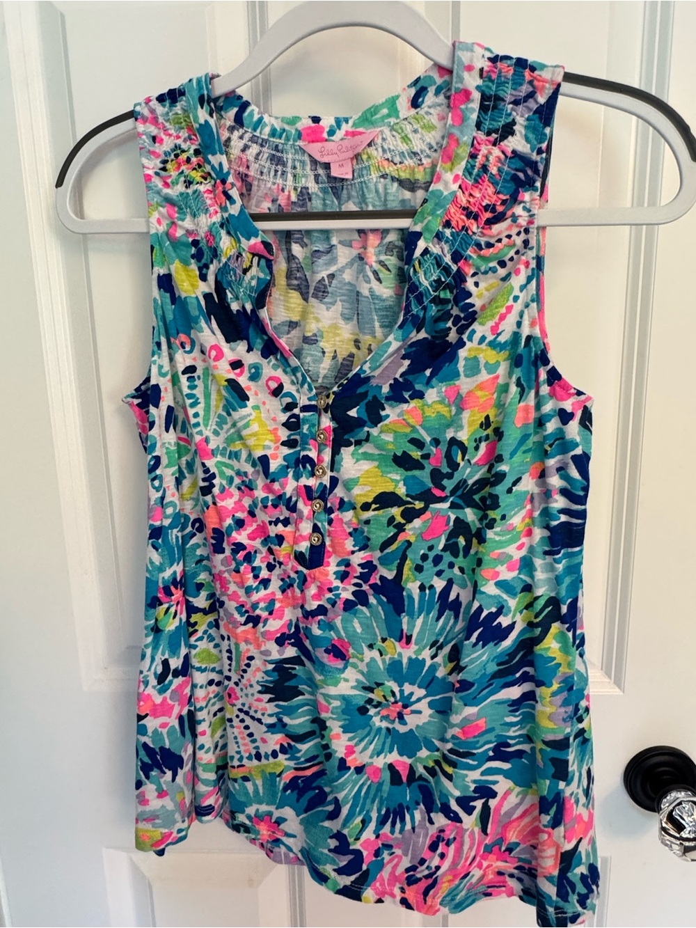 Lilly Pulitzer Multicolor Floral Sleeveless V-Neck Tank size M